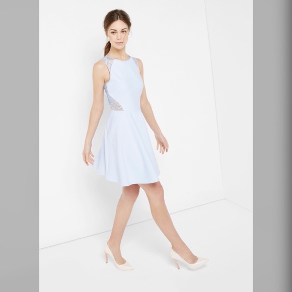(SOLD) Ted Baker Lace Detail Skater Dress - Picture 2 of 8